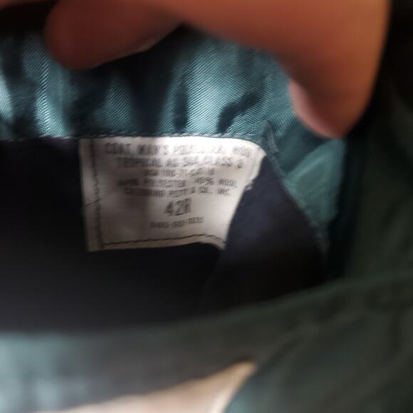 Vintage Army Green Service Coat Blazer Gold Tone Hardware Size 42R - Picture 3 of 12